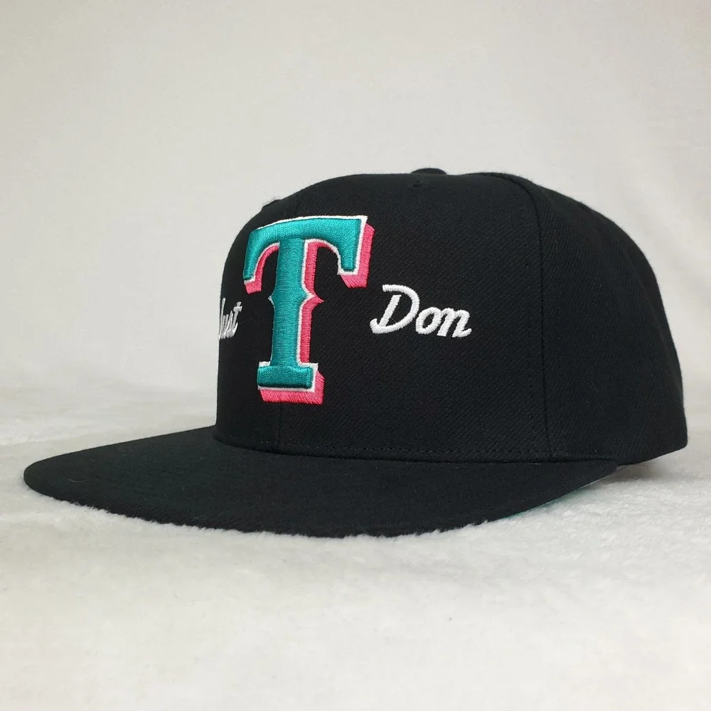Just Don Texas Rangers Mitchell & Ness MLB Snapback Hat‎ Cap 3D Logo Black New